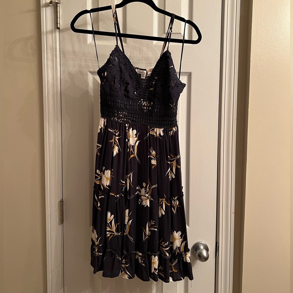 Navy Floral Sun Dress